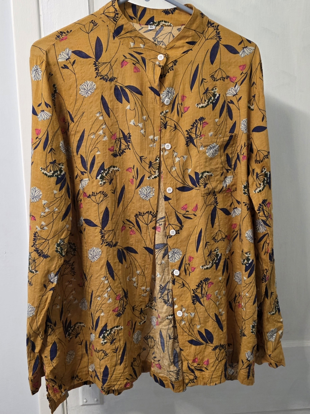 Mustard Floral Button-Up Shirt